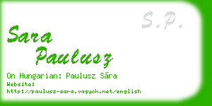 sara paulusz business card