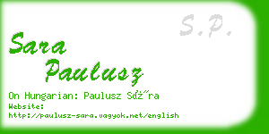 sara paulusz business card